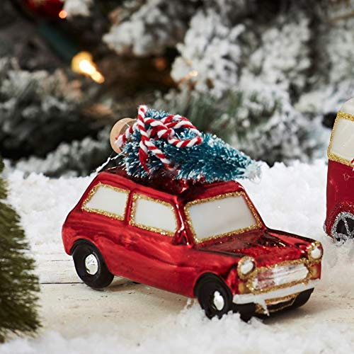 Sass & Belle Weihnachtskugel in Autoform, Rot