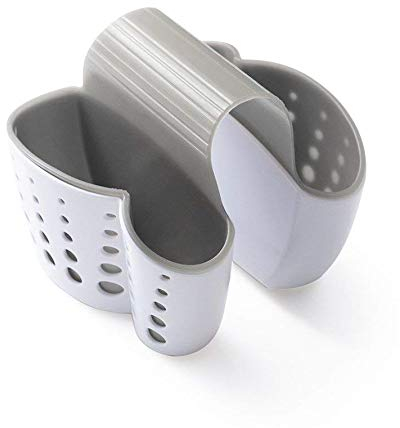 1 soporte de esponja para fregadero doble, organizador de escritorio, soporte de jabón, cesta de baño y cocina