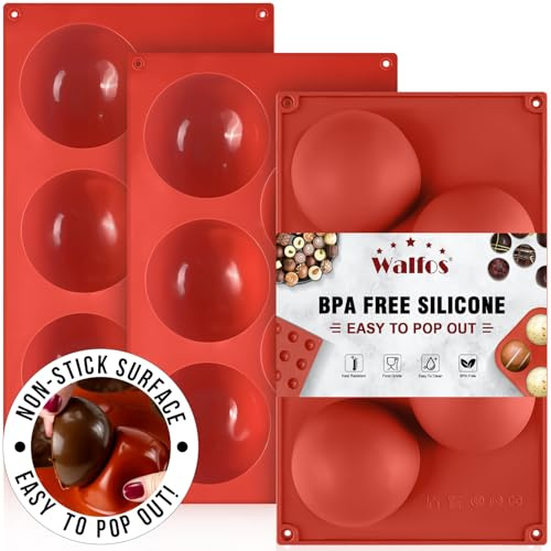 Extra Large 5-Cavity Semi Sphere Silicone Mold, 3 Packs Half Sphere Silicone Baking Molds for Making Chocolate, Cake, Jelly, Dome Mousse