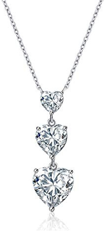 E Kette Herz Silber 925 Damen, Liebesherz Anhänger Halskette für Frauen mit 5A-Zirkonia, Valentinstag Geschenke für Frauen Geschenk Freundin Geburtstag