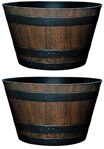 L&Y Jewelry Lot de 2 Pots de Fleurs Ronds en résine pour intérieur et extérieur, Jardin, Cour, terrasse (30 cm)
