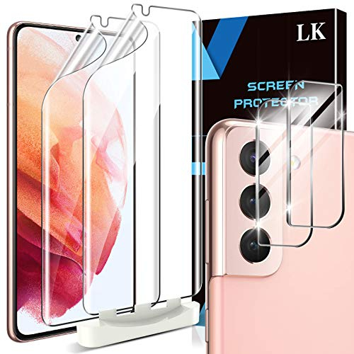 LK Compatible avec Samsung Galaxy S21 5G,2 Pièces TPU Protecteur écran et 2 Pièces Caméra Arrière Protecteur,Double Protection