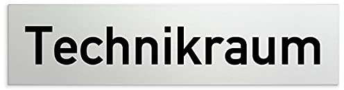 Aluminium Türschild Technikraum 160 x 40 x 1,5mm (Oberfläche veredelt) • Selbstklebend
