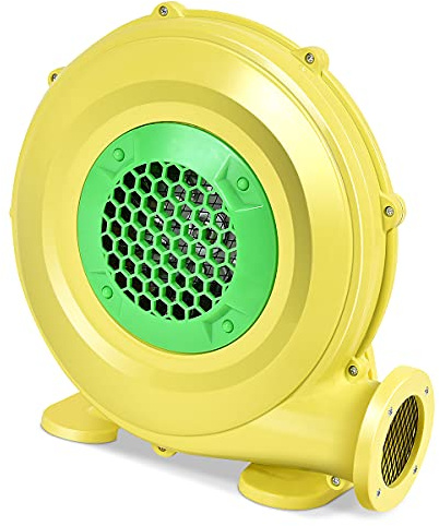 RELAX4LIFE Pompe Électrique Gonflable avec Moteur en Cuivre 350W/450W/680W, Souffleur d'air avec Ventilateur pour Château Gonflable, Maison Gonflable de Rebond de l'eau, Cavalier, Jaune (350W)