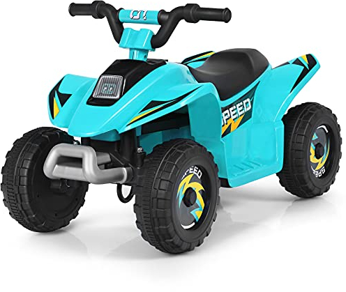 COSTWAY 6V Elektro Kinderquad 2,8-4,6 km/h, Mini Elektroquad, Kinderauto, Kindermotorrad, Kinder Quad, Elektroauto für Kinder ab 3 Jahren (Blau)