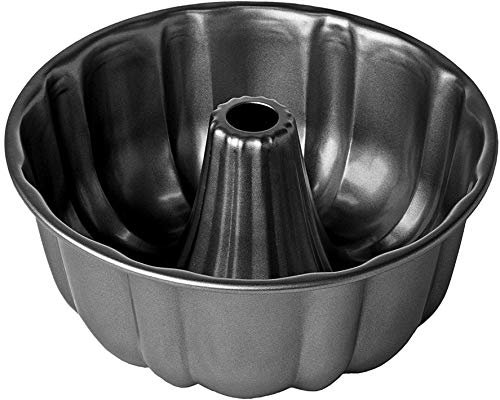 Güker Gugelhupfform 25cm,Antihaft Gugelhupf Backform rund aus Karbonstahl,Kuchenform antihaftbeschichtet,extra hoher Rand,gleichmäßige Wärmeverteilung, Schwarz