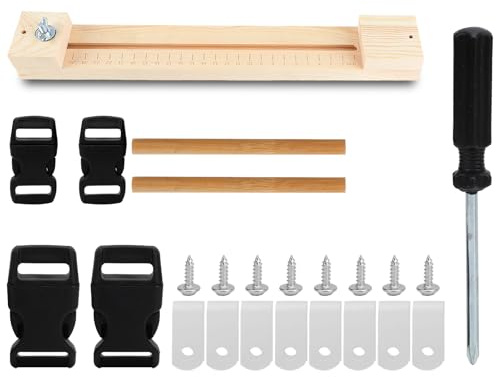 Paracord Jig, 13,9x2,4x1,4 Zoll Vorrichtung Holzschablone Einstellbare Schablone für Flechten Armbändern Halskette Armband Maker Hölzernes Weben Craft Tool Kit