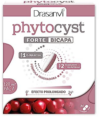 Drasanvi PHYTOCYST con Arándano Rojo Americano 120 mg PAC-A | para el Sistema Inmunitario y Urinario| con Probióticos y Vitamina C | 30 Comprimidos