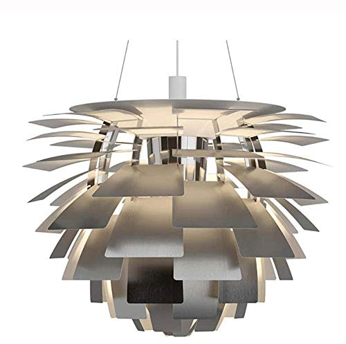 E27 Skandinavischer Tannenzapfen-kronleuchter,Wohnzimmerlampe,Esszimmerlampe,Schlafzimmerlampe,Designer-Lampe,Villa Lampe,Treppenhauslampe,Lampe In Der Hotellobby-Silber 38cm