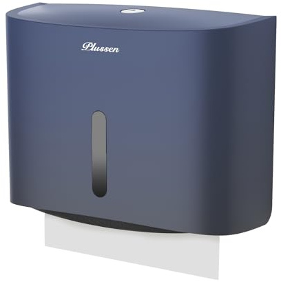 PLUSSEN Papierhandtuchspender, Handtuchspender für das Badezimmer, an der Wand, Z gefaltete Servietten und unterteilte Handtuchspender, fasst bis zu 200 Blatt（6015BU）