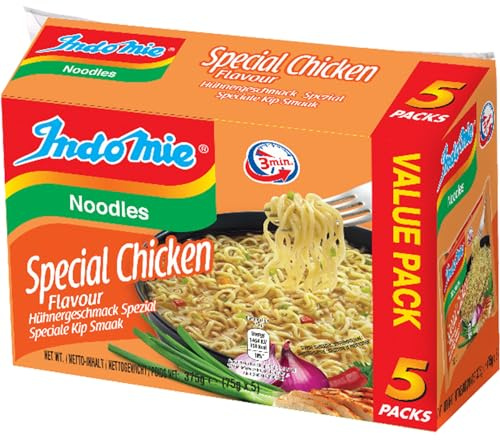 IndoMie Instant Soup Noodle Special Chicken Flavour, 75 g, confezione da 5