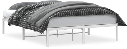 vidaXL Estructura de Cama de Metal Blanca 135x190 cm