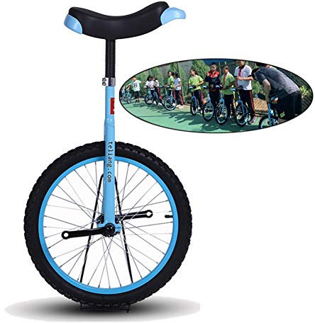 Radtrainer-Einrad, 14 Zoll/16 Zoll/18 Zoll/20 Zoll Rad-Einrad für Kinder/Erwachsene, Blau, Balance, Spaß, Fahrrad, Radfahren, Outdoor-Sport, Fitness, Übung, Gesundheit (blaues 20-Zoll-Rad)