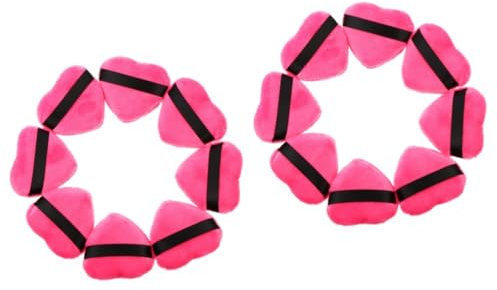 MAGICLULU 16 Stk Herz-Band-Hauch makeup puff powder puff -Mixer Mini-Mixer Schleife Puderquaste Make-up-Puffs mit Riemen kosmetisches Kissen Schwamm Stiftung Wattepad Rührgerät Fräulein