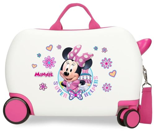 Joumma Disney Mimmi Helpers resväska kabinväska, barnväska, tillverkad av ABS, ett robust material, fyra flerriktade dubbla snurrhjul, kombinationslås på sidan, Hjälpmedel, barnresväska