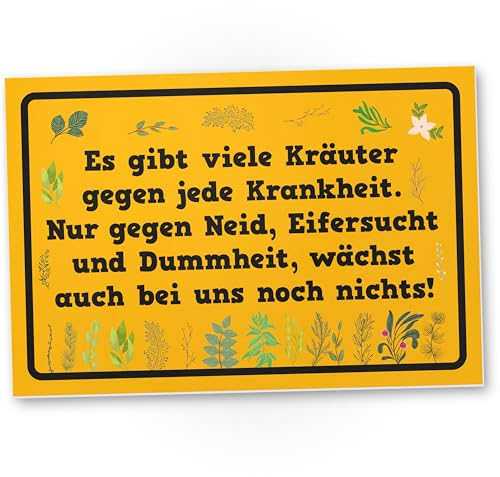 DankeDir! Es gibt viele Kräuter - Schild 30 x 20 cm - Garten Spruch Spruchschild Geburtstagsgeschenk Hinweisschild Gewächshaus - Nachbarn Freunde Geschenkidee Geschenk Hobbygärtner