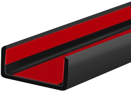 Borde de goma, borde de canal U de 45 mm de ancho, borde en forma de U de gran tamaño, banda de borde autoadhesiva para madera contrachapada, maderas, puertas, estantes, gabinetes, encimeras