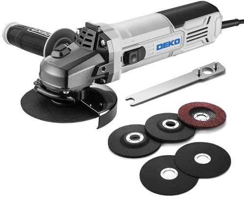 Angle Grinder Electric Power Tool: DEKOPRO 900W 115mm Hand Corded Angle Grinder Power Grinders Tools with Grinding and Cutting Wheel, Disc for Metal, Wood, Hard Case