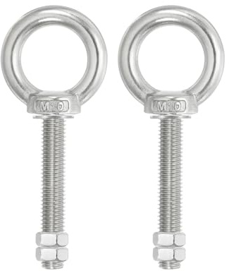 PATIKIL Pernos de Ojo para Levantamiento de Hombro 2 Piezas Pernos de Tornillo M10x70 de Acero Inoxidable 304 Pernos de Ojo con Rosca Anillo de Hombro con Tuercas Arandelas