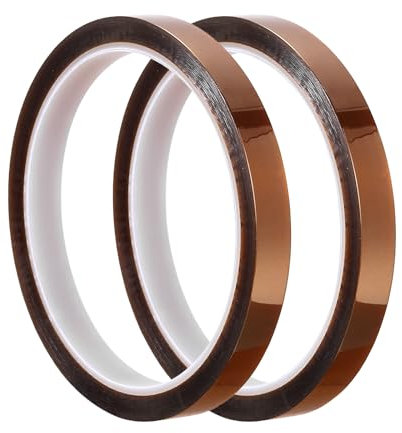 QUARKZMAN Hitzefestes Klebeband - 2 Stück Hochtemperatur-Übertragungsband Polyimid-Film Klebeband 10mm x 33m(108ft)