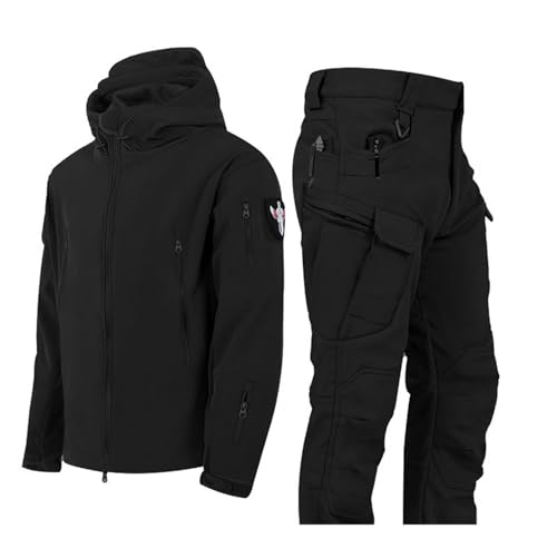 Vinterskiddräkter För Män, Men Vintervarma Skiddräkter Jacka Och Byxor Set Med Armband Och Bälte, Trendiga Lösa Och Isolerade Vattentäta Bergsklättrarkläder, För Snöskoter(svart,4XL)
