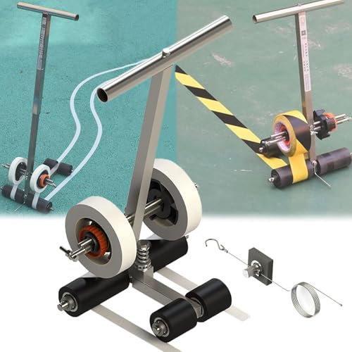 HLHGSFSRV Machine de Traçage de Lignes, Machine à Ruban de Ligne de Terrain à Pousser Applicateur de Ruban de Sol kit de Marquage avec Cercle de Dessin pour Marquages ​​Droits et circulaires