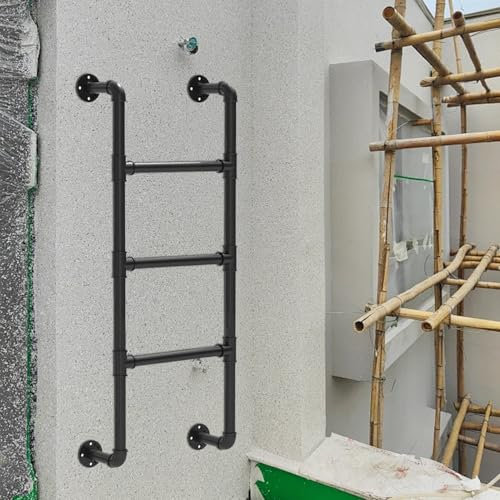 Einziehbare Feuerleiter, für Keller, Brunnen, Wandmontage, Trittleiter mit rutschfestem Design für Zuhause, Villa, Dachboden, 105 cm Höhe