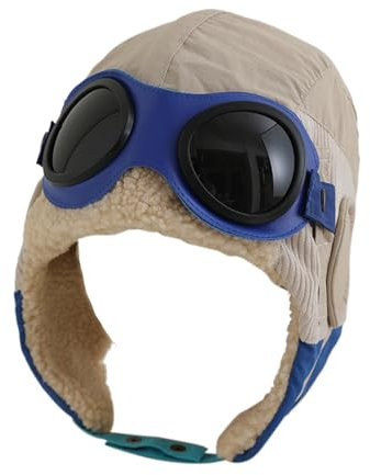 Ohrenschützer Pilotenmütze, Wintermütze für Kinder mit Schutzbrille, Trappermütze für Kinder, Skimütze für Kinder, Fahrradmütze für Kinder, Pilotenmütze für Bergsteiger, modische Kindermütze, Trapperm