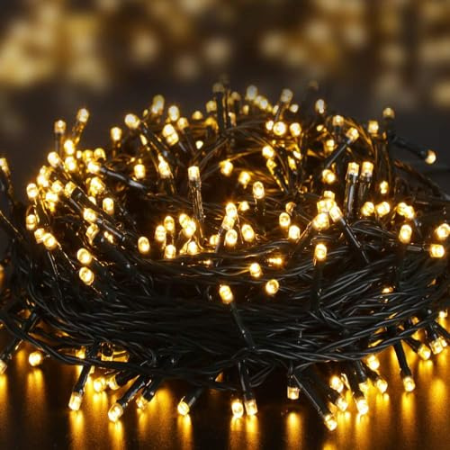 Elegear Lichterkette Außen 40M 300LEDs, Lichterkette Batterie mit Timer, Weihnachtsbeleuchtung Außen 8 Modi Lichterkette Weihnachtsbaum IP44 Weihnachtsdeko für Außen und Innen Garten Hochzeit Party