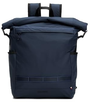 Tommy Hilfiger Herren Lightweight Travel Roll Top Backpack with Laptop Sleeve Rucksack, Space Blue, Einheitsgröße