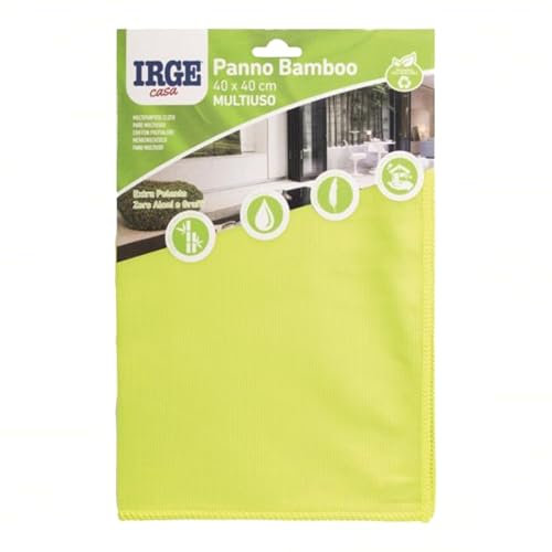 Sicignano | Paño de bambú de microfibra 40 x 40 cm, multiusos, extra limpia, cero rayas y arañazos, limpieza de superficies delicadas, fibra natural, se puede utilizar solo con agua, desinfecta y