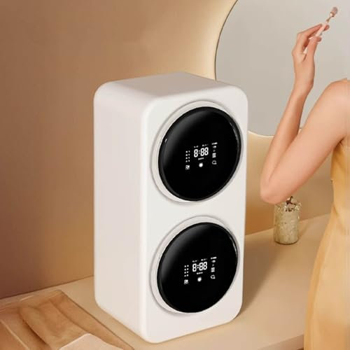 Lavadora-Secadora De Ropa Interior De Pared, Minilavadora De Escritorio De Doble Tambor, Smart Touch, Capacidad De Lavado De 3.5L×2, 4 Modos De Lavado para Ropa Interior, Calcetines Y Toallas