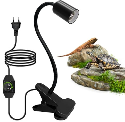 E27 Lámpara Calor para Reptil con Clip, Lámpara de Calor 360° Flexible, Casquillo de Cerámica Lámpara Temperatura Ajustable, Portalámpara Lámpara Pinza para Tortugas Serpientes Pollitos(Sin Bombilla)