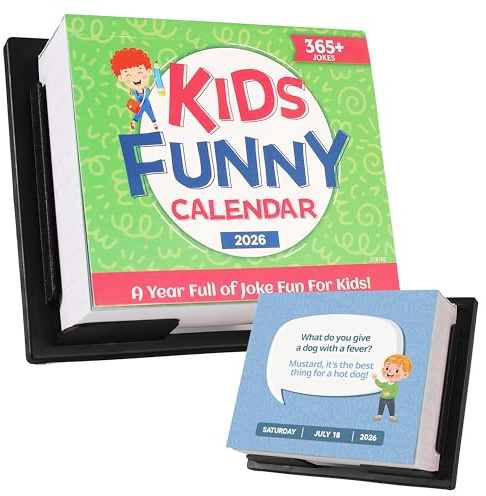 2026 Desk Calendar - 2026 Daily Kids Joke Calendar | Lunch Box Notes For Kids, Fun Daily Calendar with Puns & Jokes for Kids, Jan - Dec 2026, 4.7’’×6.8’’, Tear-Off Pages, Funny Gifts for Children