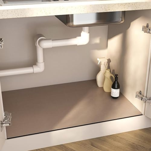 Generico Tappetino sottolavello per Cucina Impermeabile, Tappetino Assorbente Cucina, Fodera per Tappetino sottolavello Riutilizzabile, Retro in Gomma, Antiscivolo,Tappetino per lavello Resistente