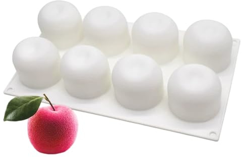 Fruit Moulds 8 Cavity Fruit Molds Silicone Heat-Resistant Flexible Silicone Moulds for Pastry Chocolate Cake Dessert Brownies Cakes Mousses