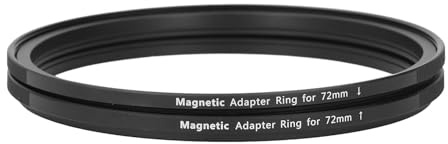 Diyeeni Kit de Adaptador de Filtro de Lente Magnético, Filtro de Rosca de Conversión de Metal de 72 a 72 Mm en Adaptador de Filtros Magnéticos, Aleación de Aluminio y Ultradelgada,