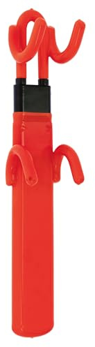 Antirrobo Coche Bloqueo Volante Coche con Doble Barra Reforzada y 4 Ganchos de Seguridad Cerradura con Llave Barra Antirrobo Universal para Automóviles SUV y Furgonetas Color Rojo Longitud 47-62 cm