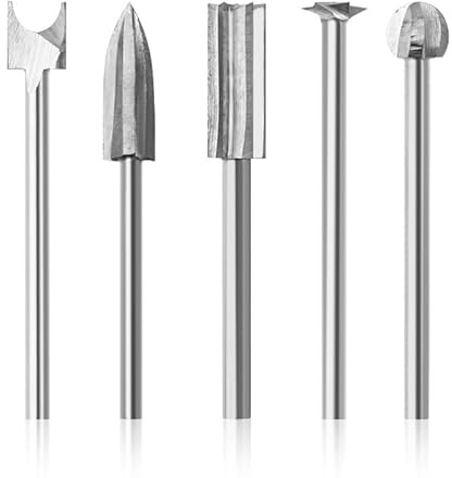 Juego de fresas para talla de madera con varilla de 1/8 de pulgada, compatible con herramientas giratorias, taladros, amoladoras para bricolaje carpintería, grabado, perforación, micro talla
