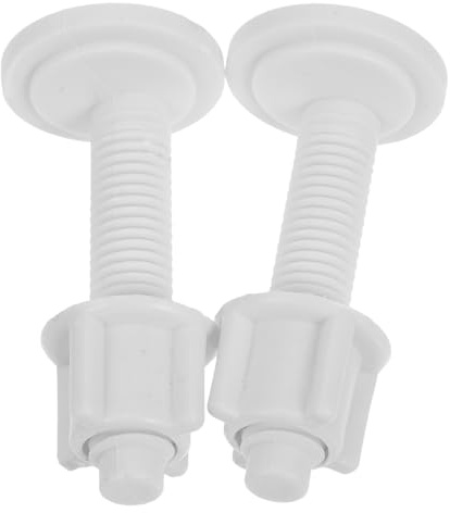 Boulons de Siège de Toilette Lot de 2 en Plastique Pp Blanc | Fixation Rapide et Démontage Facile, Écrous Assortis, Usage pour Abattant et Cuvette