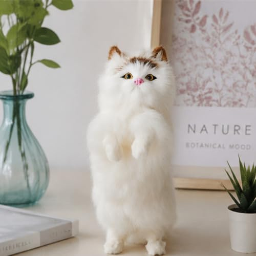 Simulierte Realistische Katze Figur Dekofigur Geschenk für Katzenliebhaber | Simulierte Stoffkatze, Glücksbringer, Wohnzimmer Deko, Geschenk für Katzenliebhaber, Sammlerstück & Tischdekoration