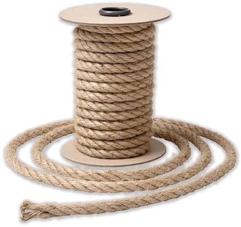 IPEA Cuerda de Yute Natural de 12 mm para Decoración y Manualidades – 10 Metros – Fabricado en Italia – Cuerda de Yute Resistente para Decoraciónes, Gato, Jardín, Cáñamo – Juta