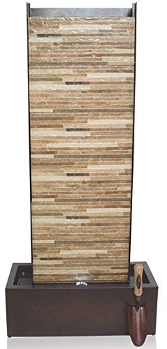 Primrose 120cm Venturi Wall Zinc & Brick Stone Water Feature for Indoor & Outdoor Use with LED Lights