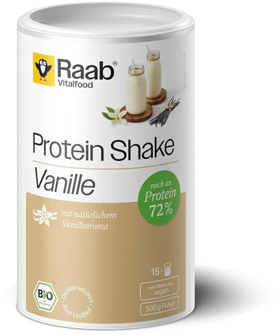 Raab Vitalfood Protein Shake, Vanille, 300g | Raab Vitalfood Bio Protein Shake Vanille vegan pflanzlich Eiweiß Pulver glutenfrei, 300 g
