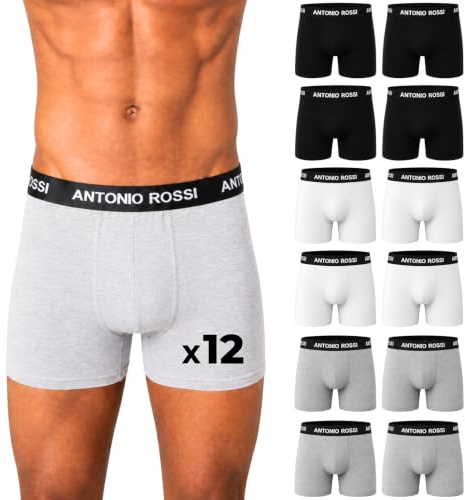 FM London herr Hipster Fitted Boxer, Flerfärgad (svart/grå/vit), L