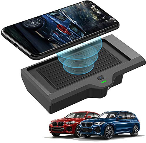 Wireless Car Charger for BMW X3 2018 2019 2020 BMW X4 2019 2020 Center Console Accessory Panel, 10W Qi Fast Charging 3 Coils Anti-Slip Phone Charger Pad Mat for iPhone Samsung Any Phone