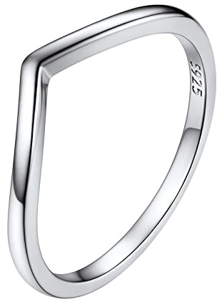 PROSILVER Knuckle Pinky Ring for Women Silver Promise Ring Dainty Wishbone Toe Rings