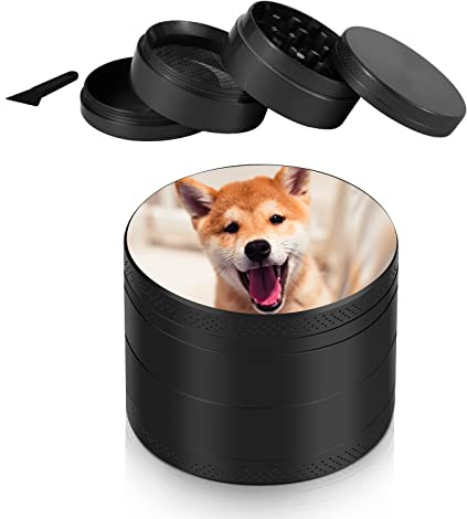 OXYEFEI Grinder personalizzato, Spezie e Erbe Grinder in 4 Pezzi Tritino in Metallo (Nero)