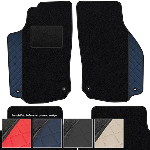 moto-MOLTICO Fußmatten Auto Velours Autoteppiche Schwarz Automatten Set 4-teilig - Auffälliges Design - passend für Opel Insignia B ab 2017 (Blaues Muster)
