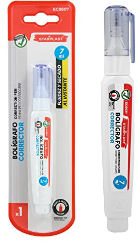 Starplast LÁPIZ CORRECTOR Lápz líquido para Escritura, 1x7ml, Secado rápido, Sujeción cómoda, para la escuela u oficina.